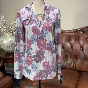 Ldeology size s women floral print up hoodie